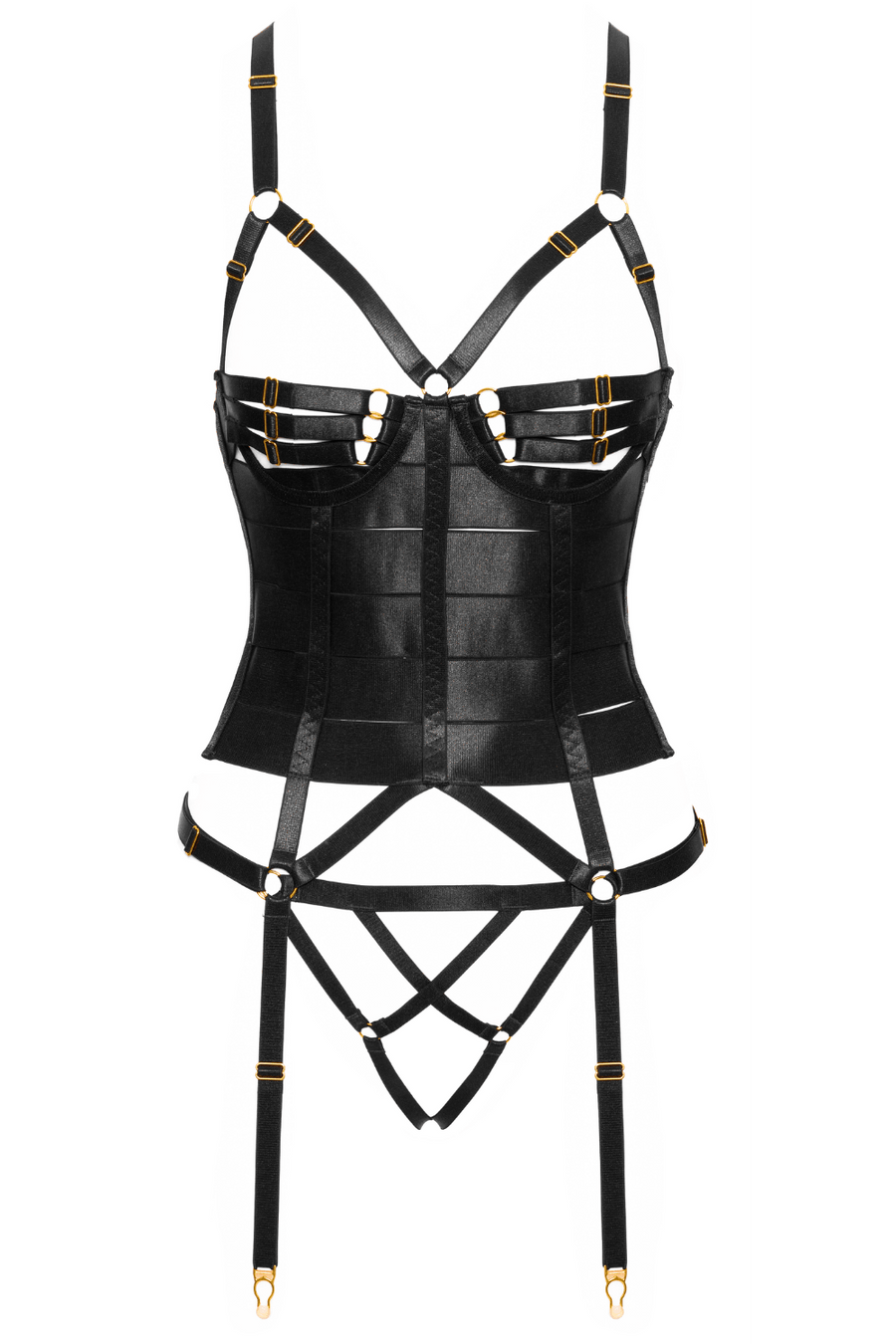 Corset porte-jarretelles et string assorti - Cottelli – Cotelli Lingerie | Voyage Sensuel