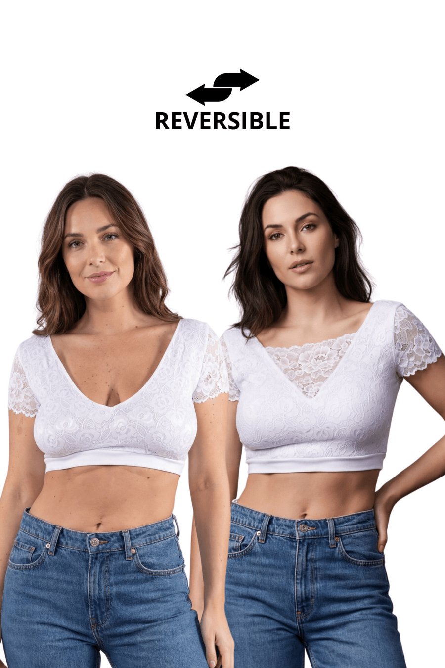 Top sexy court blanc bi matière réversible – Be lily Mode | Voyage Sensuel