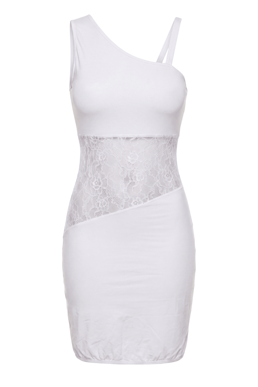 Robe blanche asymétrique avec dentelle Paola – Be lily Mode | Voyage Sensuel