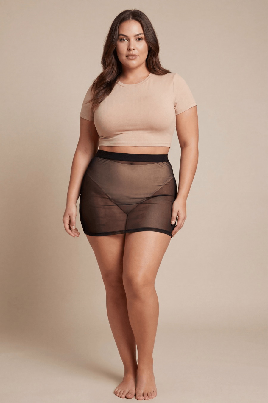 Jupe noire en résille transparente Maya – Be lily Mode | Voyage Sensuel