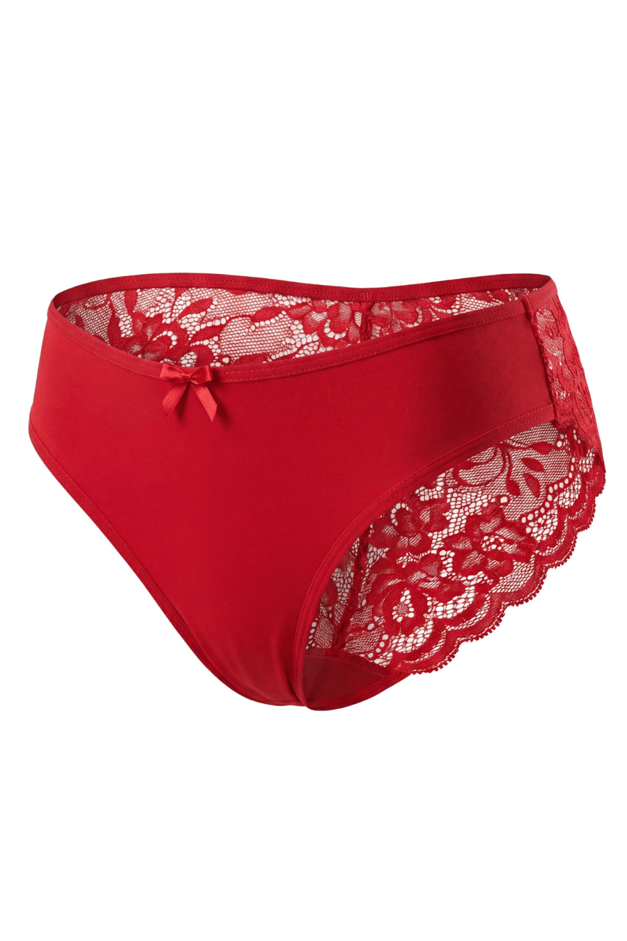 Culotte rouge en dentelle avec nœud en satin – Be Lily Panties | Voyage Sensuel