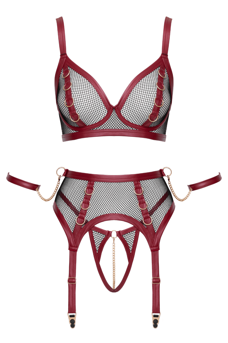 Ensemble Jarretelles 3 Pièces Look Bondage - Cottelli – Cotelli Lingerie | Voyage Sensuel
