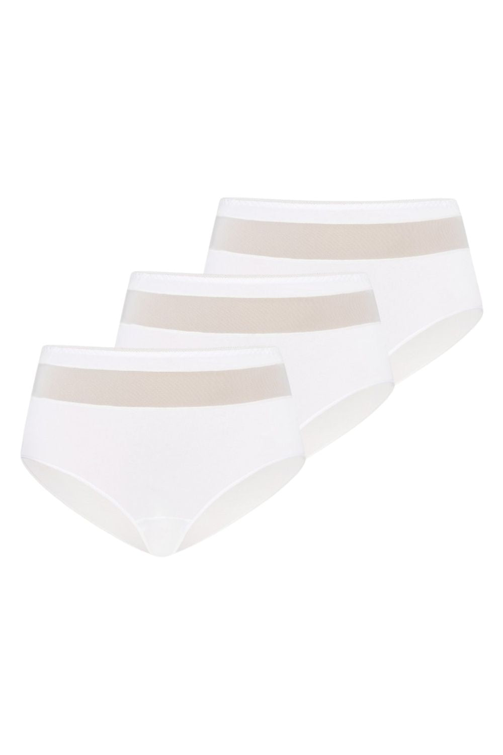 Lot de 3 : Culottes taille haute en coton blanc