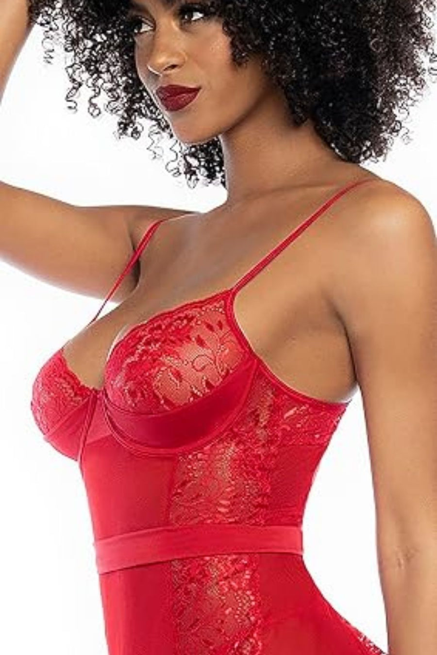 Nuisette sexy rouge avec string assorti – Mapalé | Voyage Sensuel