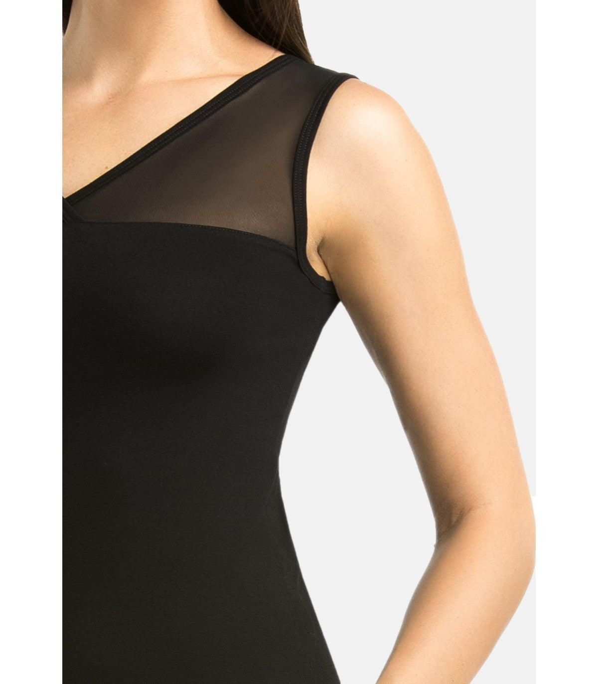 Nuisette noire femme en viscose, col en V