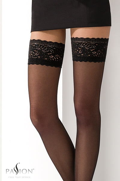 Bas Autofixants ST003 Noir — Séduction Dentelle - 2 | Voyage Sensuel