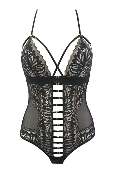 Body string tulle dentelle noir Axami V-10100 - 2 | Voyage Sensuel