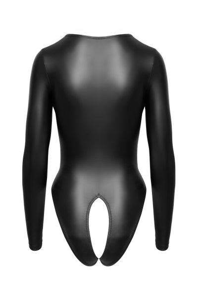 Body noir ouvert manches longues - Cotelli Lingerie - 4 | Voyage Sensuel