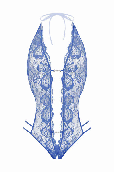 Body String Ouvert Renée Bleu — Christine Séduction - 4 | Voyage Sensuel