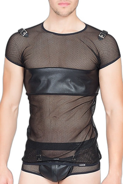 T-shirt Thunder — Résille Sexy & Bande Cuir - 4 | Voyage Sensuel