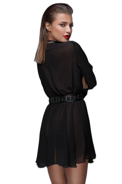 Minirobe Choker en Mousseline — Séduction Pure - 4 | Voyage Sensuel