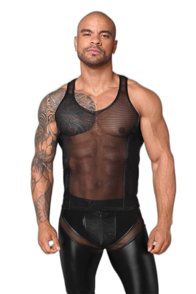 Débardeur Filet 3D H057 — Séduction Masculine Sophistiquée - 1 | Voyage Sensuel