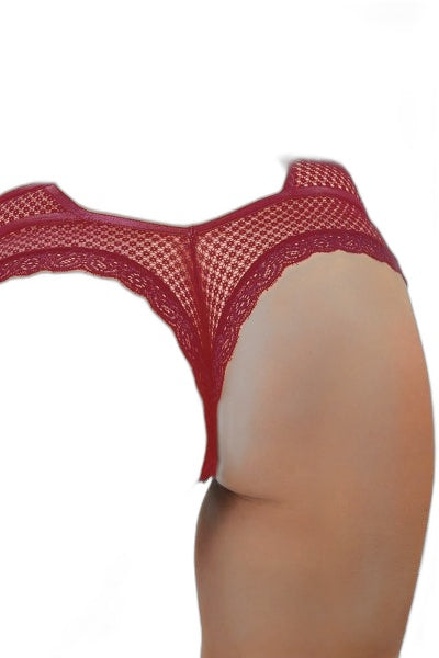 Tanga Bordeaux Dentelle Paris Hollywood - Séduction Assurée - 5 | Voyage Sensuel