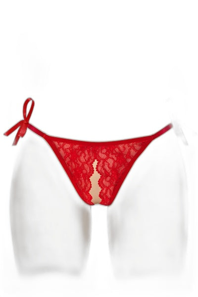 String rouge ouvert à nouer Stella - Séduction garantie - 1 | Voyage Sensuel