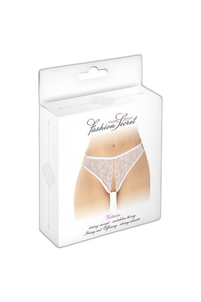 String Blanc Ouvert Victoria - Dentelle & Tulle Sexy - 2 | Voyage Sensuel