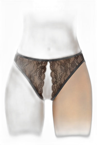 String Noir Ouvert Victoria — Dentelle & Tulle Séduction - 1 | Voyage Sensuel