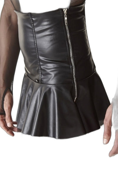 Jupe Noire Taille Haute Wetlook - Regnes Cross Dresser - 2 | Voyage Sensuel