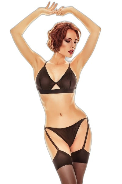 Ensemble 3 pièces Exceed - Anaïs noir tulle sexy - 1 | Voyage Sensuel