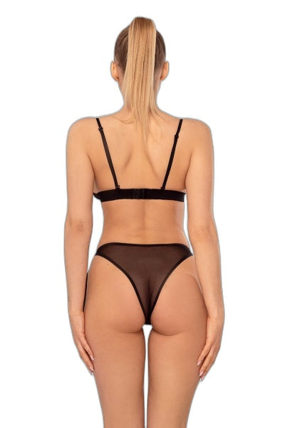Ensemble 3 pièces Exceed - Anaïs noir tulle sexy - 3 | Voyage Sensuel