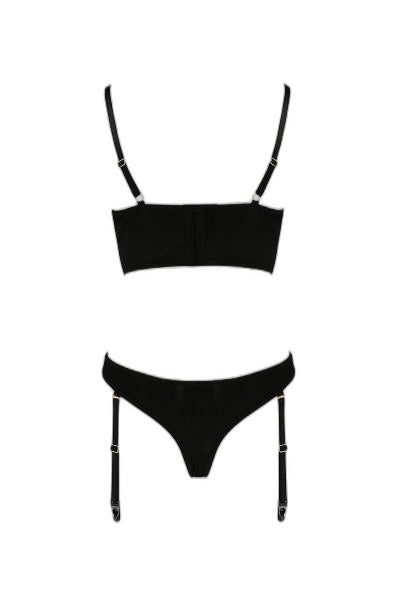 Ensemble Lara Casmir : Bustier & Culotte Jarretelles Noire - 3 | Voyage Sensuel