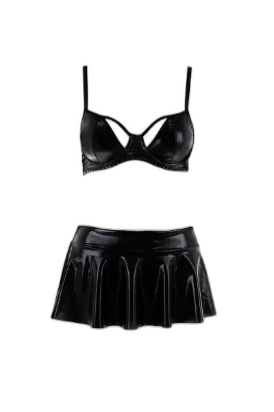 Ensemble Sexy Deby Passion - Jupe Vinyle & Soutien-Gorge - 2 | Voyage Sensuel