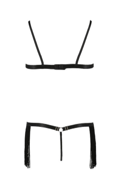 Ensemble Kassandra Passion - Soutien-gorge ouvert et string à franges - 3 | Voyage Sensuel