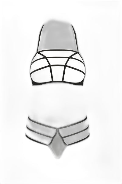 Ensemble sexy seins nus Rita - Passion | Lanières & tulle - 3 | Voyage Sensuel