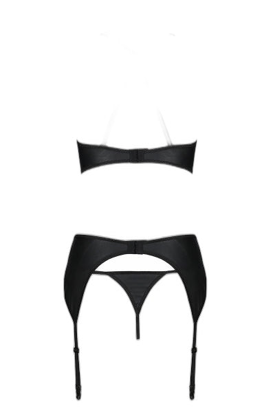Ensemble Sexy Hima - Porte-jarretelles Faux Cuir & Tulle - 3 | Voyage Sensuel