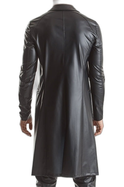 Manteau long wetlook Sergio - Allure sombre et séduction - 5 | Voyage Sensuel
