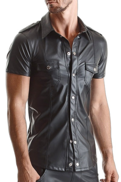 Chemise wetlook noire Luca — Regnes Fetish - 1 | Voyage Sensuel