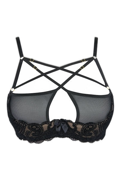 Soutien-gorge noir V-10051 Axami — Dentelle & transparence sensuelle - 4 | Voyage Sensuel