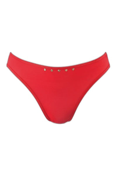 String Rouge Sexy Axami V-10358 - Perles Dorées - 4 | Voyage Sensuel