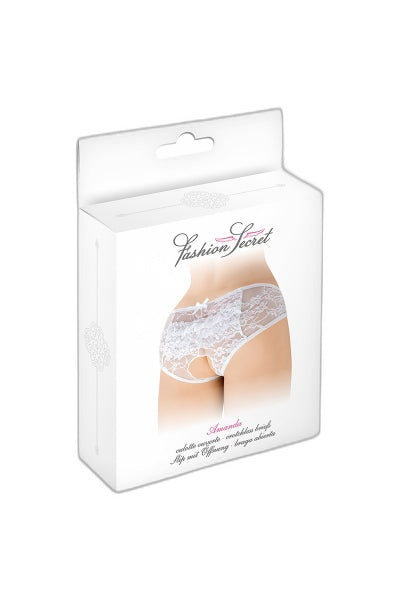Culotte ouverte blanche Amanda – Séduction & Confort - 2 | Voyage Sensuel