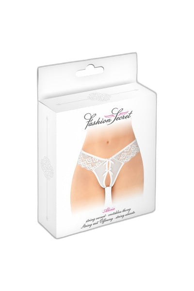 String ouvert Alicia blanc - Séduction assumée - 2 | Voyage Sensuel