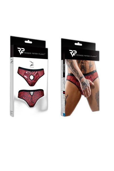 Slip Brésilien Ouvert Zébré Rouge & Noir Regnes - 3 | Voyage Sensuel