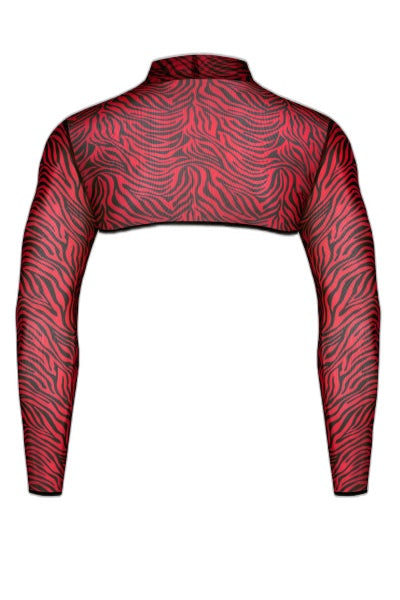 Crop Top Tulle Zébré Rouge Noir - Regnes Séduction - 4 | Voyage Sensuel