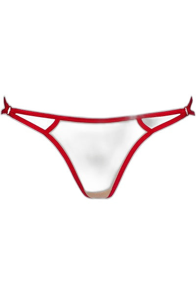 String Axami V-8868 : Tulle et Broderie Rouge Séduction - 2 | Voyage Sensuel