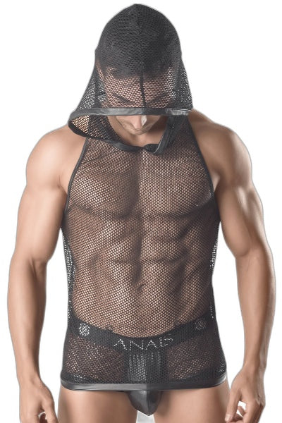 Hoodie Ares - Débardeur Mesh Noir Séduction Homme - 2 | Voyage Sensuel