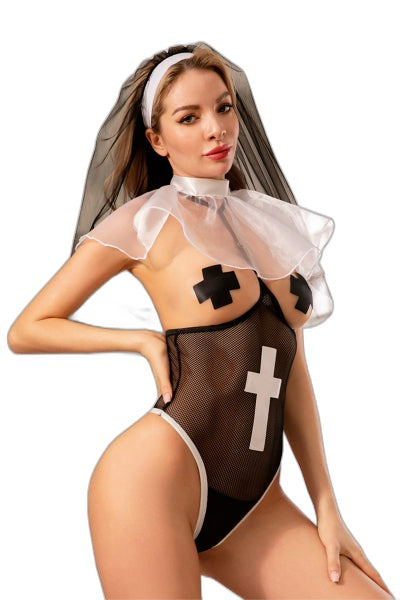 Déguisement Sexy Nonne 4 Pièces - J Lingerie - 1 | Voyage Sensuel