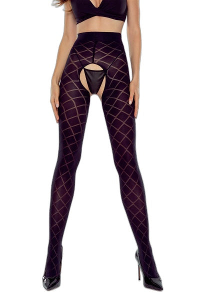 Collants ouverts 40 deniers - Noir TI025 - 1 | Voyage Sensuel