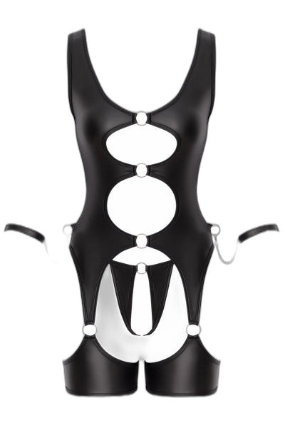 Ensemble BDSM Noir Cotelli - Porte-jarretelles & String Ouvert - 2 | Voyage Sensuel
