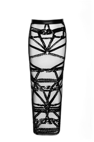 Jupe Longue Fendue Bondesque F360 - Noir Handmade - 2 | Voyage Sensuel