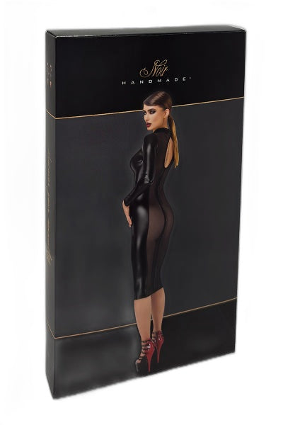 Robe Fuseau Crystal F371 - Noir Handmade Powerwetlook - 3 | Voyage Sensuel