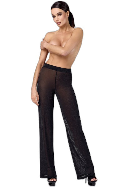 Pantalon Pailleté Onyx – Maille Transparente & Sensuelle - 1 | Voyage Sensuel