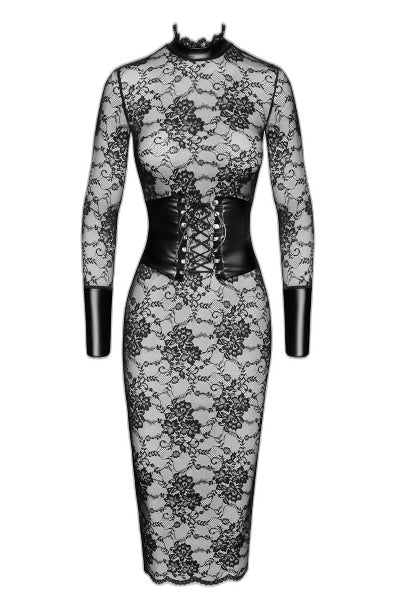 Robe Corset Noirelle - Dentelle Noire & Effet Mouillé - 2 | Voyage Sensuel