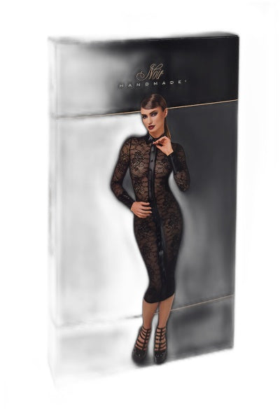 Robe Fourreau Noirelle F376 - Noir Handmade - 3 | Voyage Sensuel