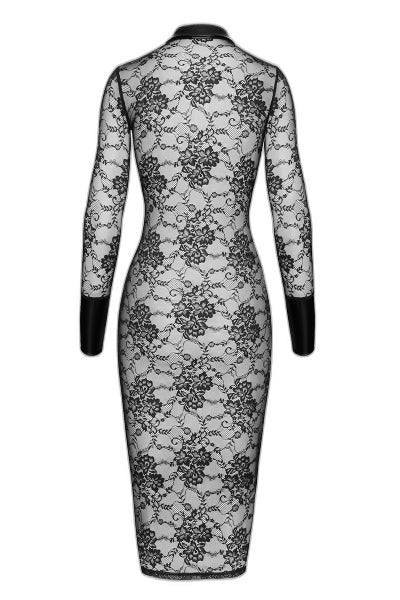 Robe Fourreau Noirelle F376 - Noir Handmade - 4 | Voyage Sensuel