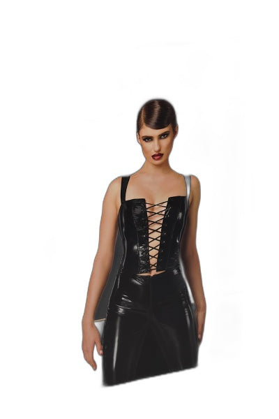 Corset Vinyle Noir Dominae F379 - Séduction Audacieuse - 3 | Voyage Sensuel
