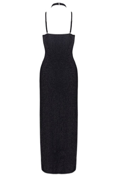 Robe longue noire argentée décolleté plongeant Cottelli - 4 | Voyage Sensuel