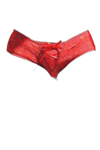 Culotte ouverte dentelle O Rouge - Litolu Lingerie - 5 | Voyage Sensuel